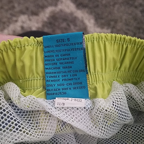 Neon green and blue size 5 swim trunks. In EUC. - Picture 5 of 5